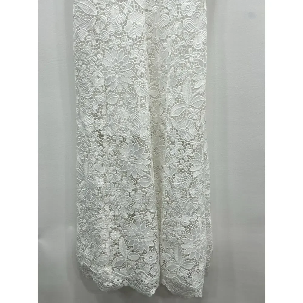 Generation Love Womens Rosie Dress Floral Lace Overlay V-Neck White Size M? NWOT